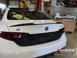 Alfa Romeo Giulia Central Back License Plate Trim Piece - Carbon Fiber